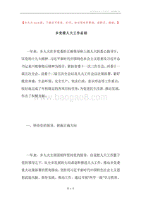 乡党委人大工作总结.docx