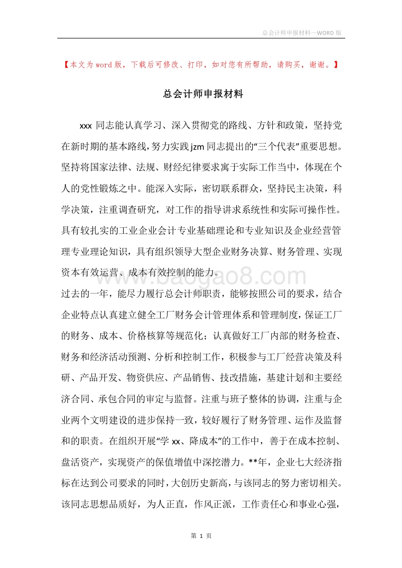 总会计师申报材料.docx_第1页