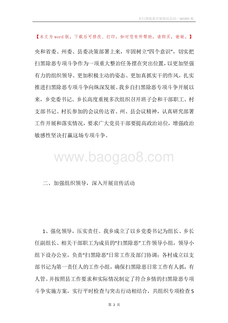 乡扫黑除恶开展情况总结.docx_第2页