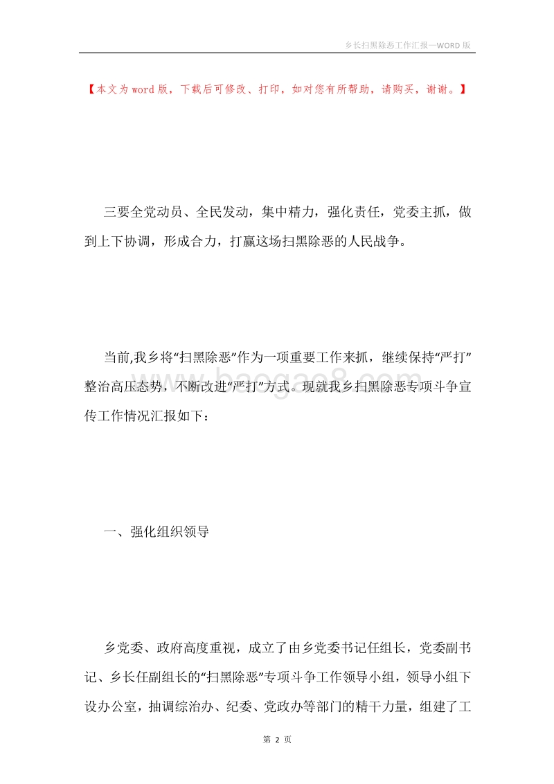 乡长扫黑除恶工作汇报.docx_第2页