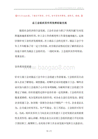 总工会组织员作用发挥经验交流.docx