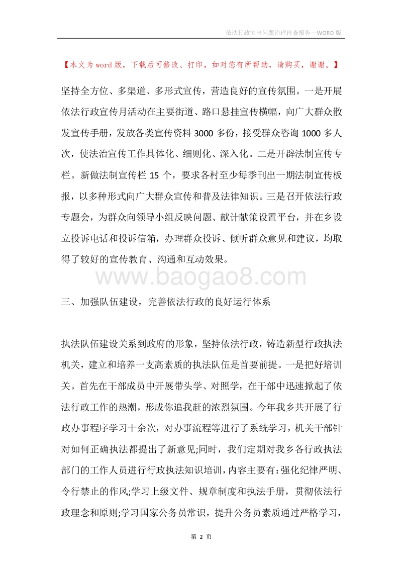依法行政突出问题治理自查报告.docx_第2页