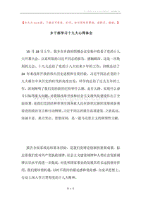 乡干部学习十九大心得体会.docx