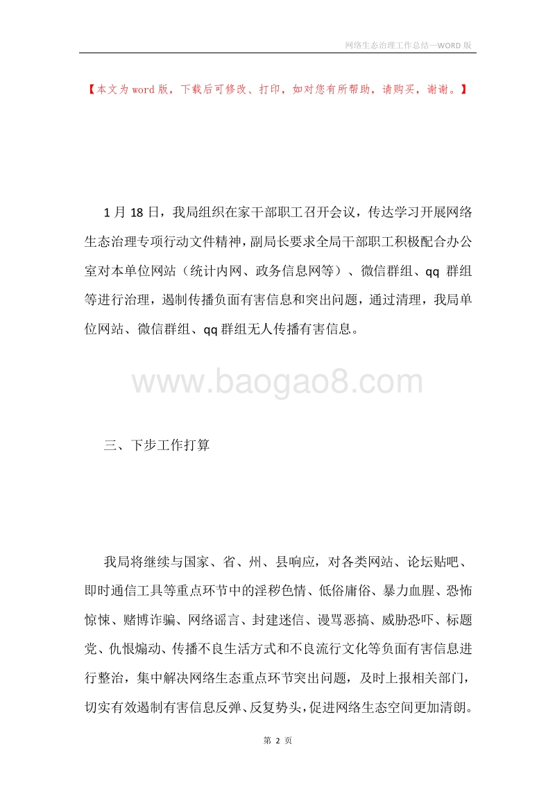 网络生态治理工作总结.docx_第2页