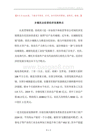 乡镇民企经营经济发展特点.docx
