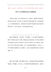 学习十九大和特色社会主义思想体会.docx