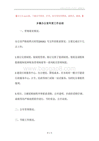 乡镇办公室年度工作总结.docx