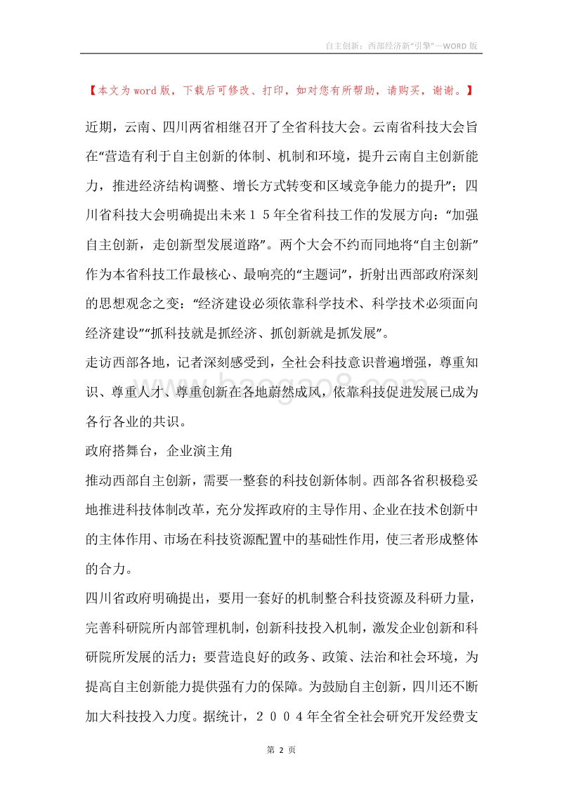 自主创新：西部经济新“引擎”.docx_第2页