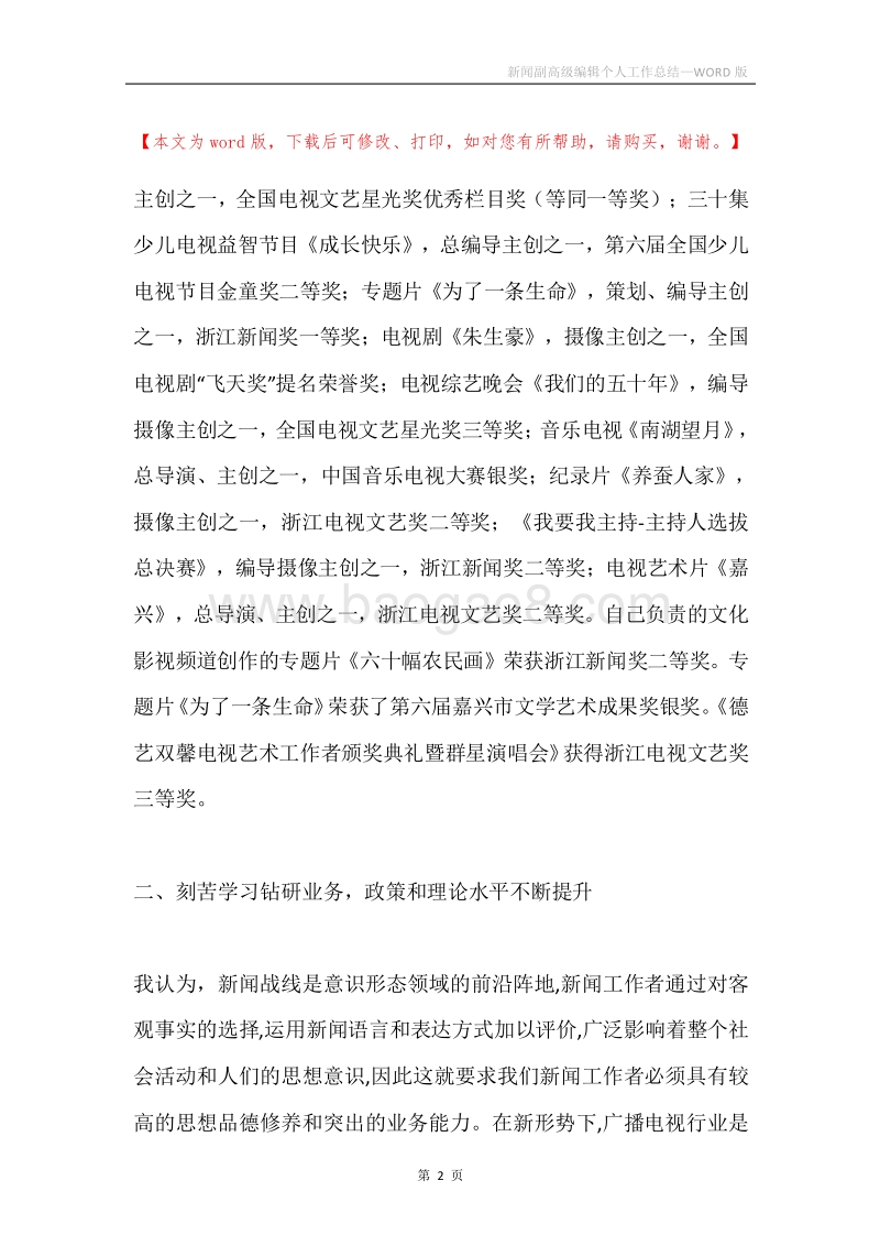 新闻副高级编辑个人工作总结.docx_第2页
