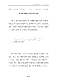 县住建局2019年半年工作总结.docx