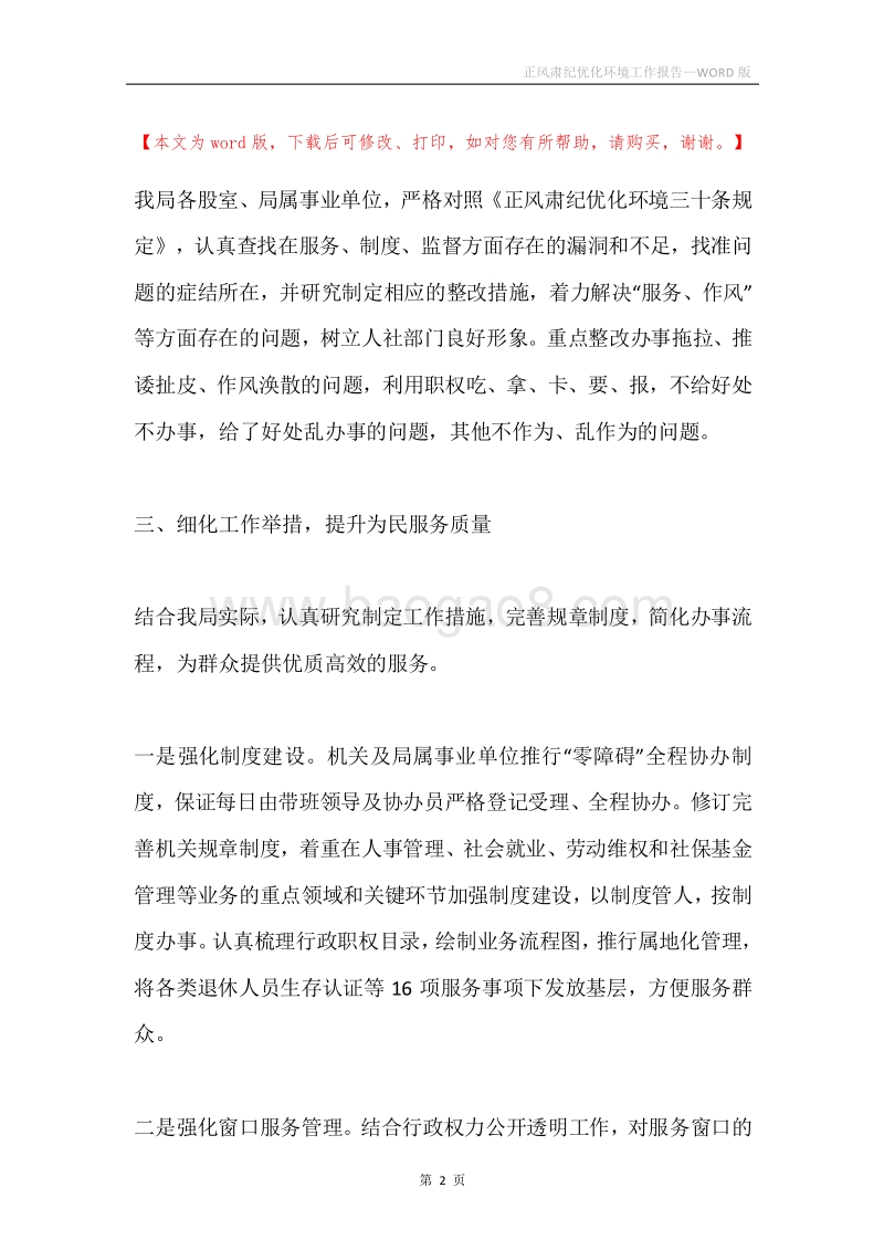 正风肃纪优化环境工作报告.docx_第2页