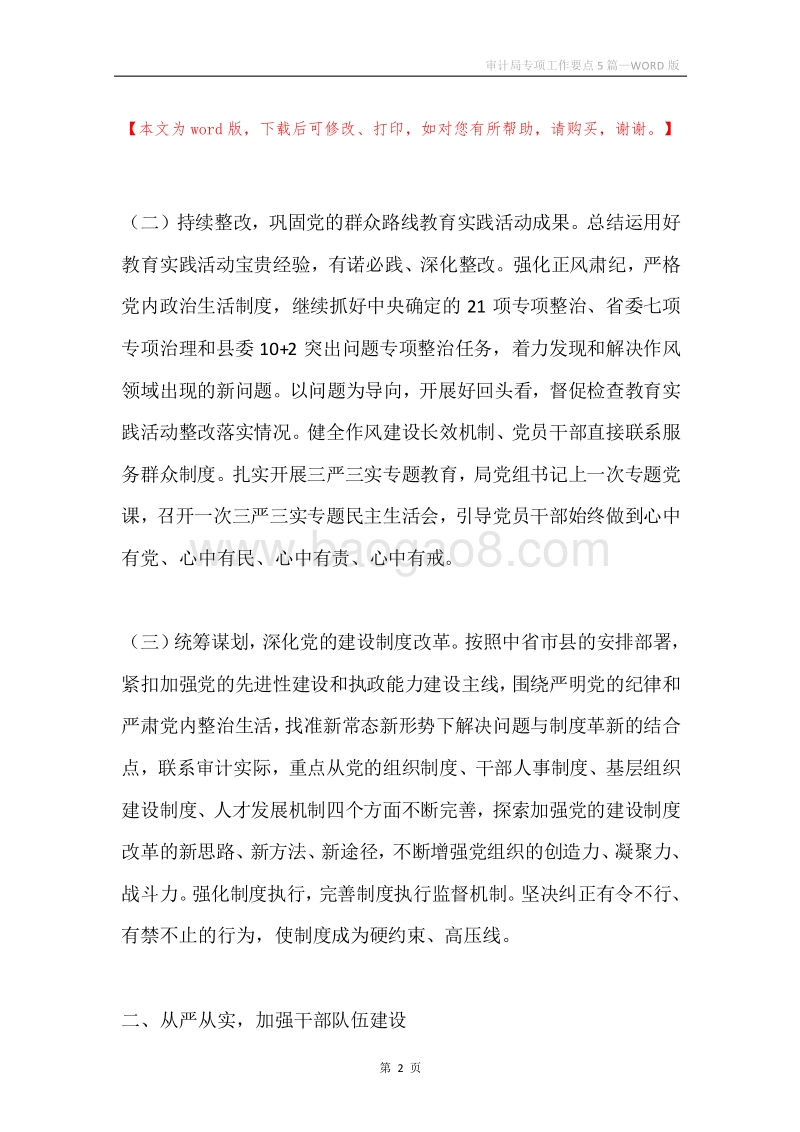 审计局专项工作要点5篇.docx_第2页