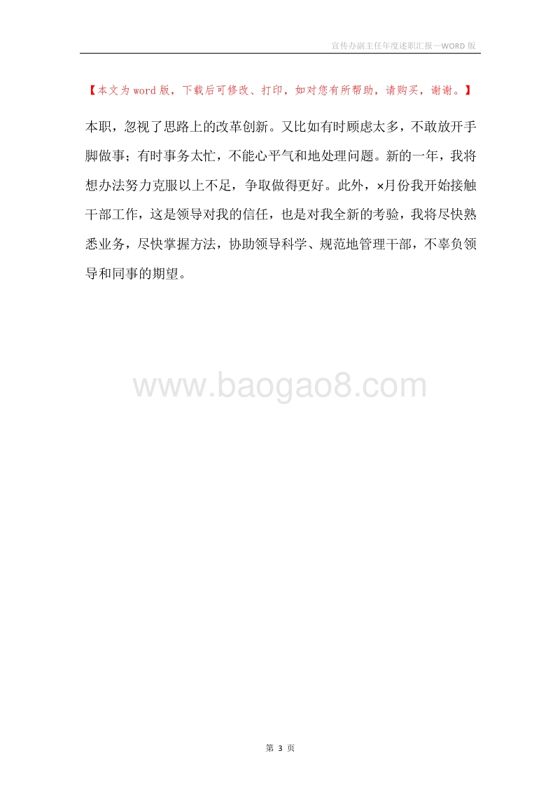 宣传办副主任年度述职汇报.docx_第3页