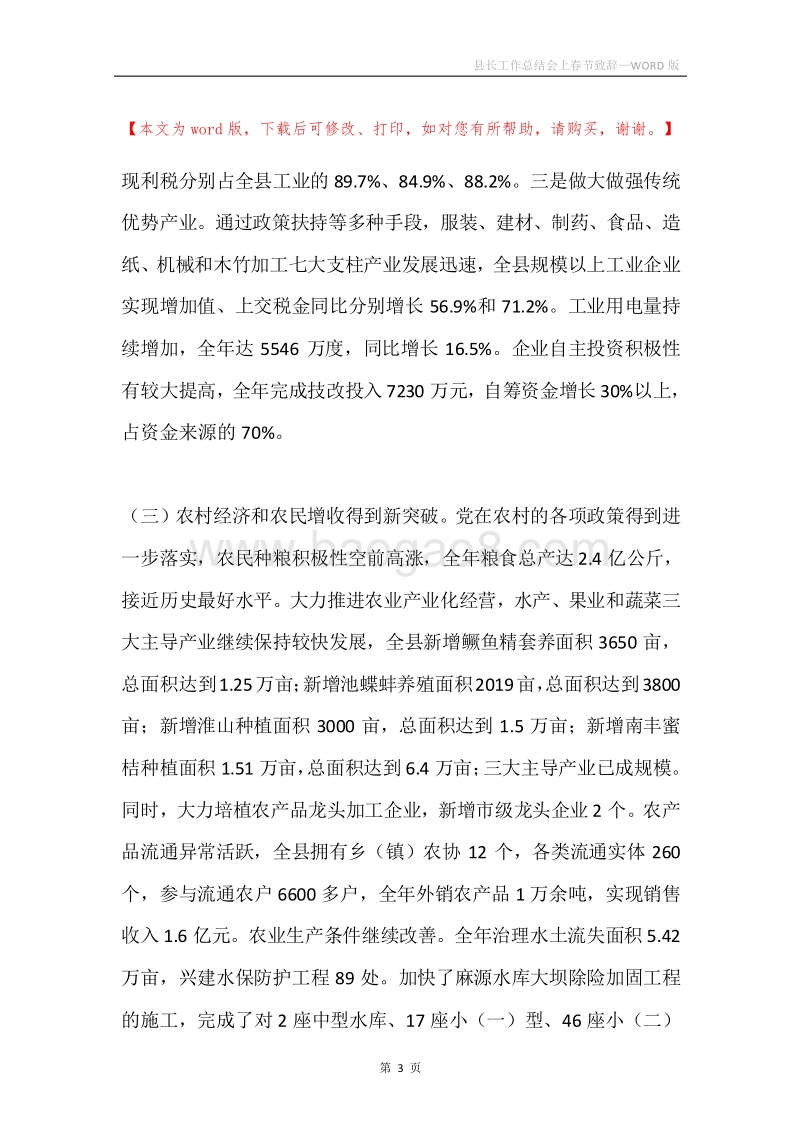 县长工作总结会上春节致辞.docx_第3页