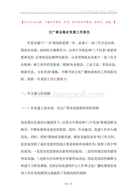 文广事业稳定发展工作报告.docx