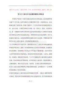 学习十六届五中全会精神感想心得体会.docx