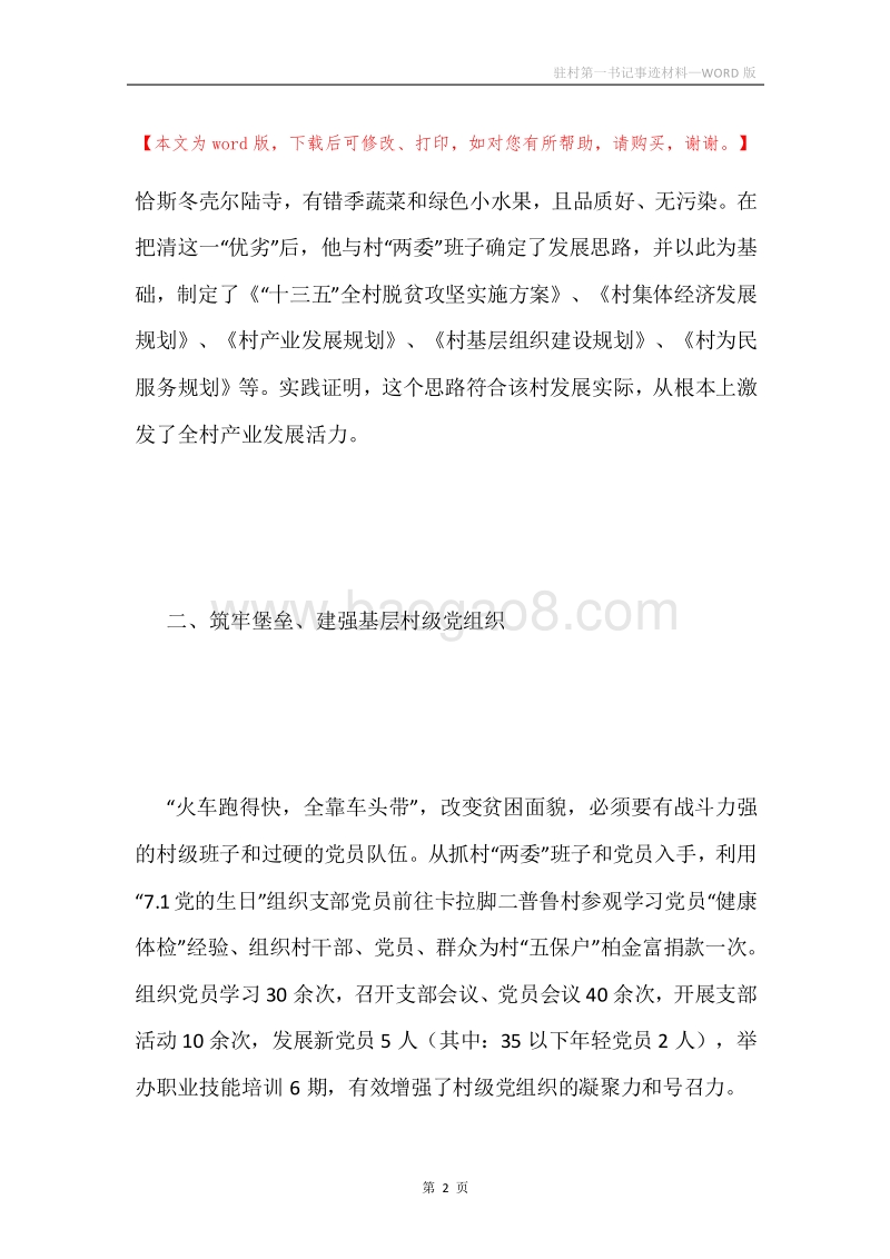 驻村第一书记事迹材料.docx_第2页