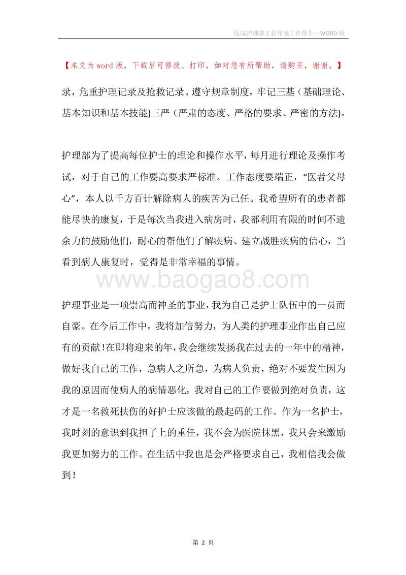 医院护理部主任年底工作报告.docx_第2页