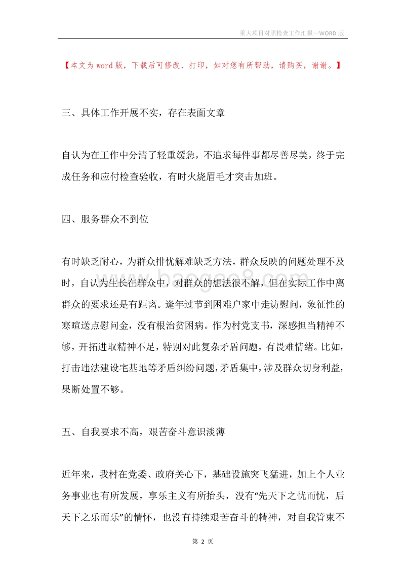重大项目对照检查工作汇报.docx_第2页