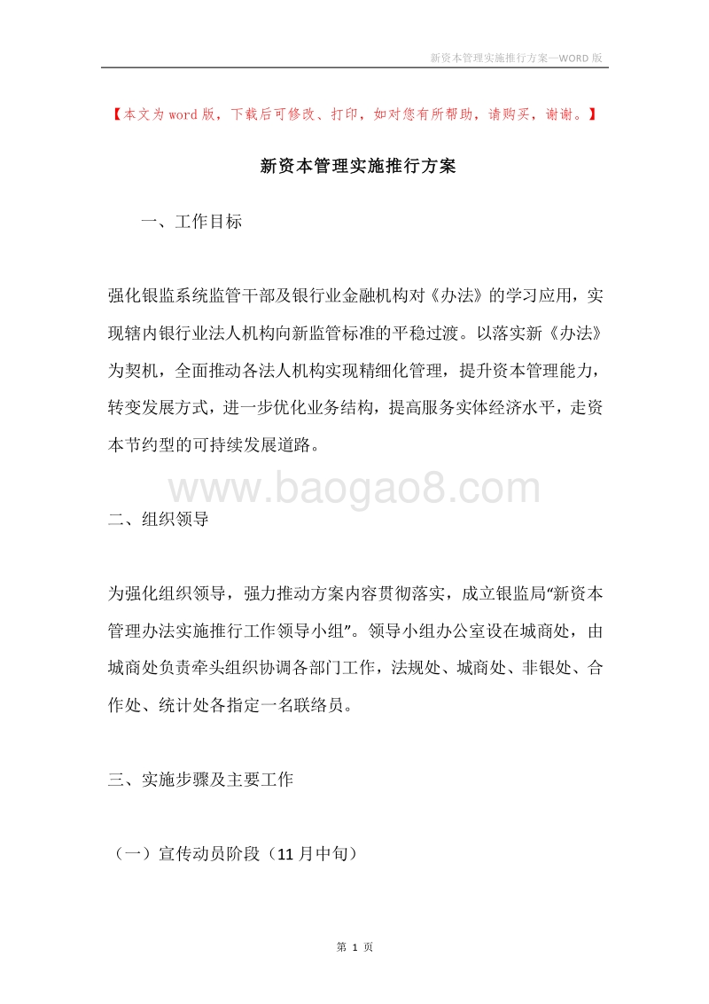 新资本管理实施推行方案.docx_第1页