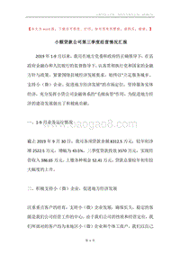 小额贷款公司第三季度经营情况汇报.docx