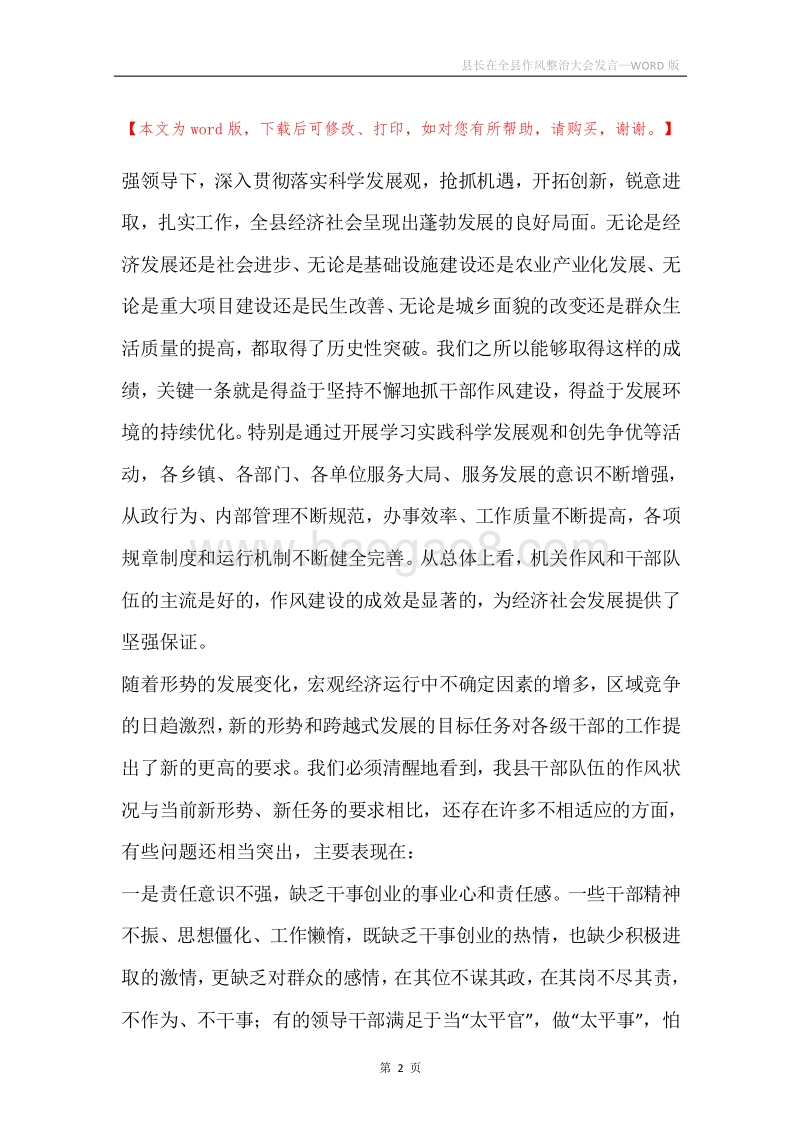 县长在全县作风整治大会发言.docx_第2页