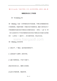 城镇医保试点工作规则.docx