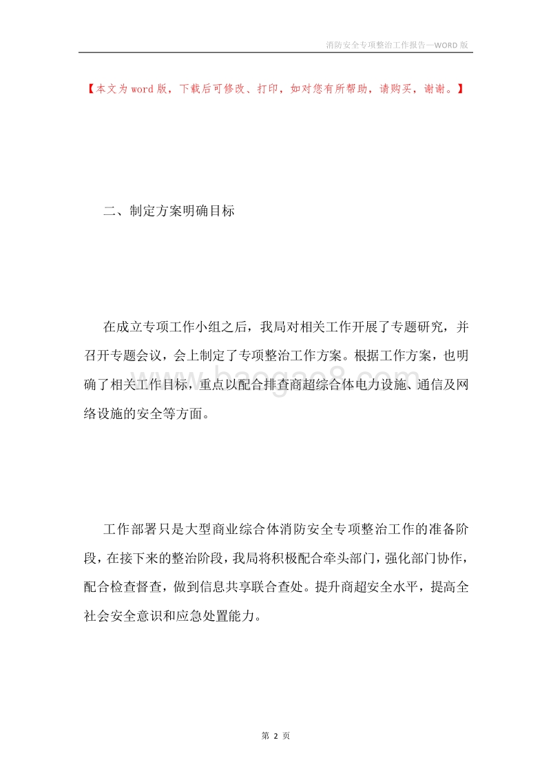 消防安全专项整治工作报告.docx_第2页