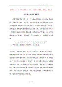 中学安全工作自查剖析.docx