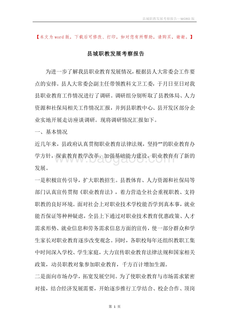 县城职教发展考察报告.docx_第1页