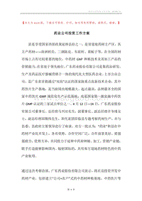 药业公司投资工作方案.docx