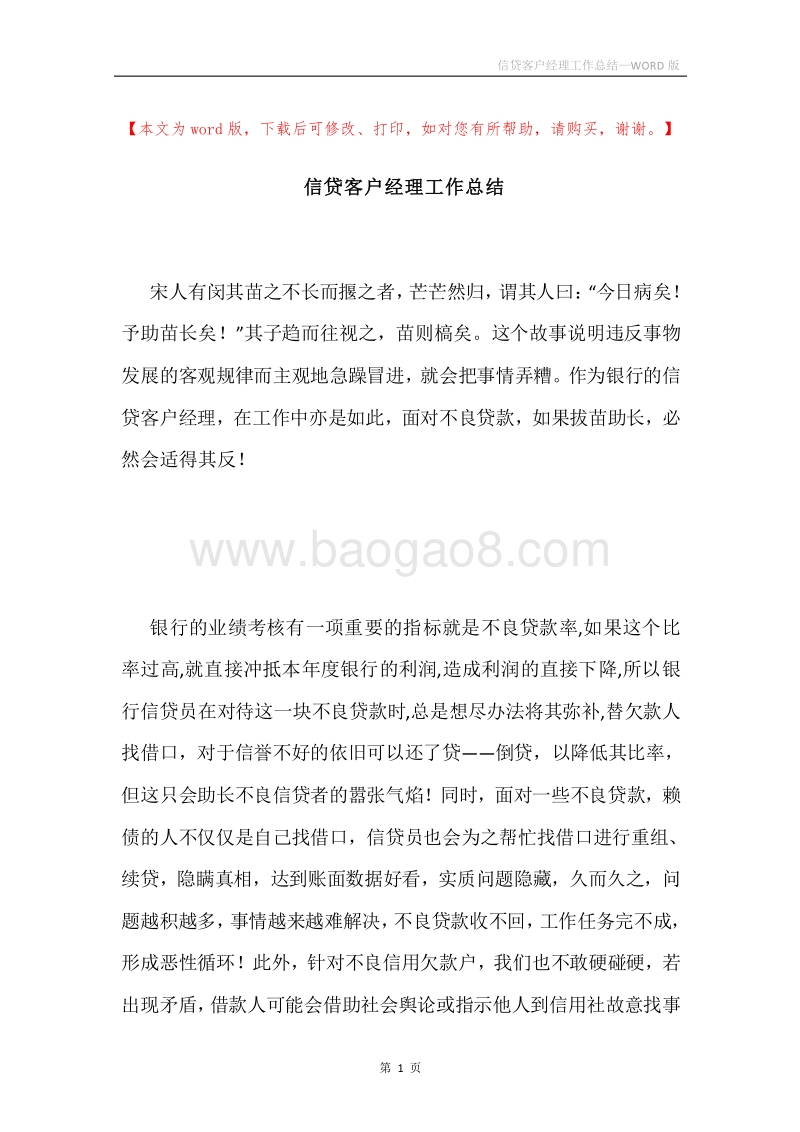 信贷客户经理工作总结.docx_第1页