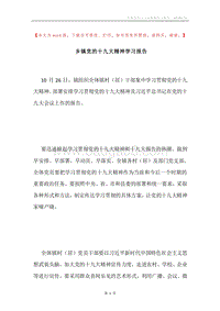 乡镇党的十九大精神学习报告.docx