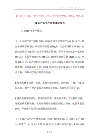 重点产品生产经营调研报告.docx