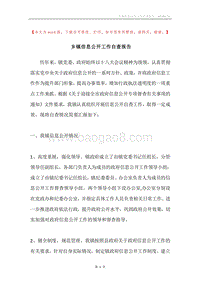 乡镇信息公开工作自查报告.docx