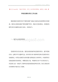 学校发展性项目工作总结.docx