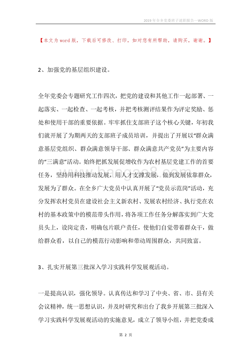 2019年全乡党委班子述职报告.docx_第2页