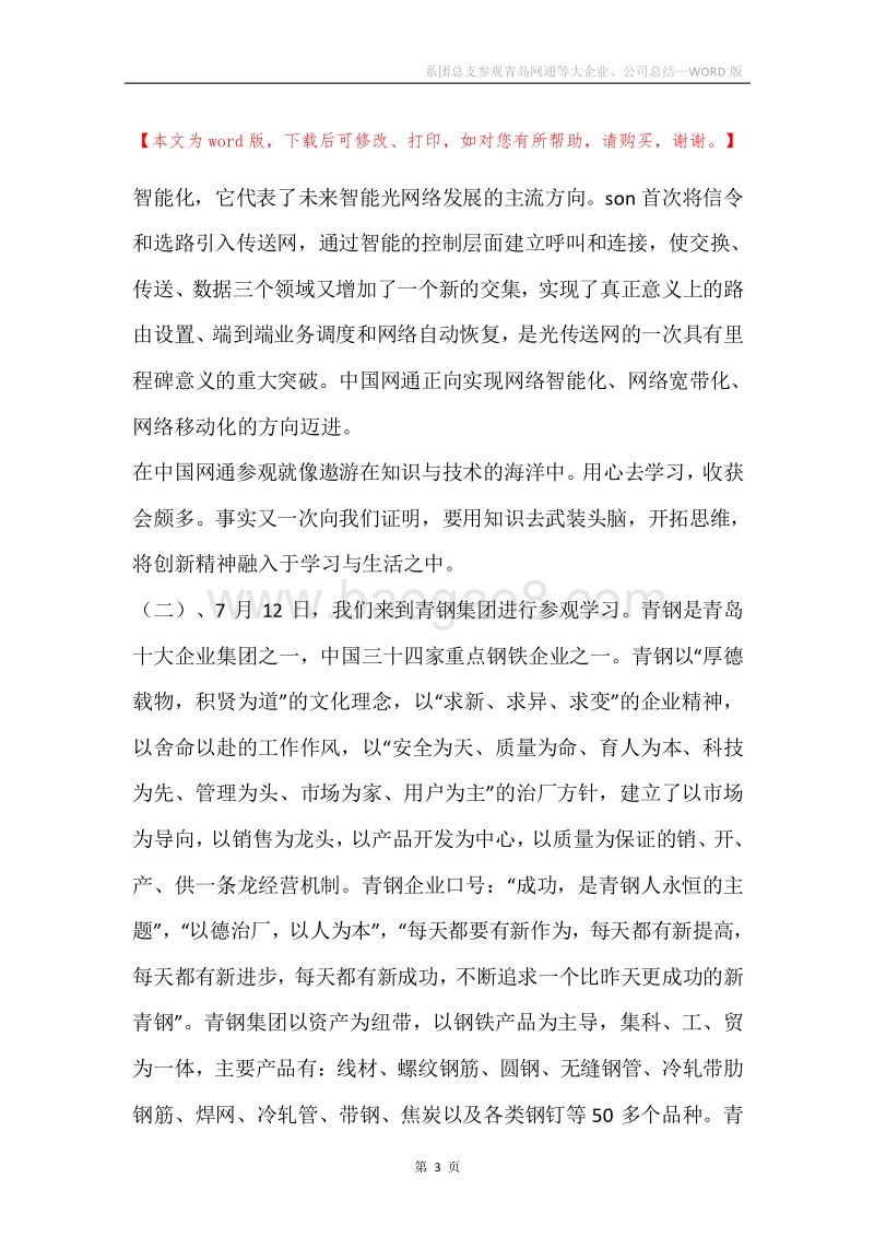 系团总支参观青岛网通等大企业、公司总结.docx_第3页