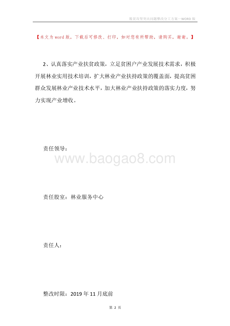 脱贫攻坚突出问题整改分工方案.docx_第2页