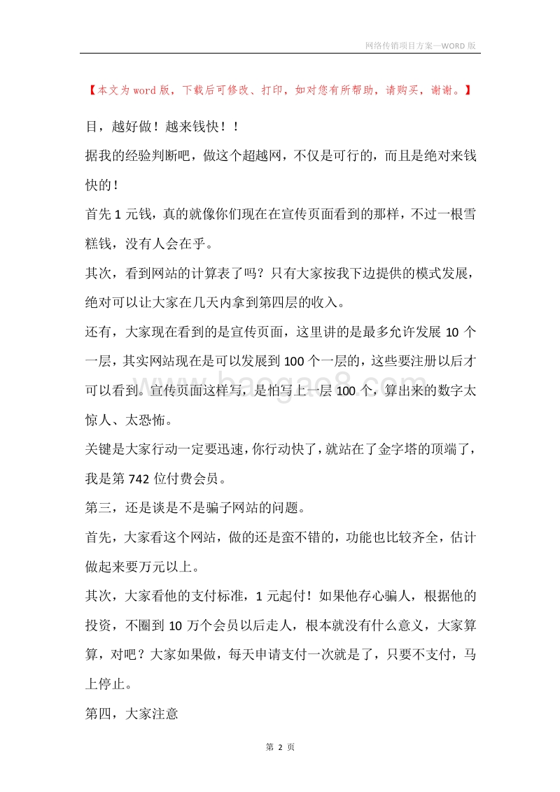 网络传销项目方案.docx_第2页