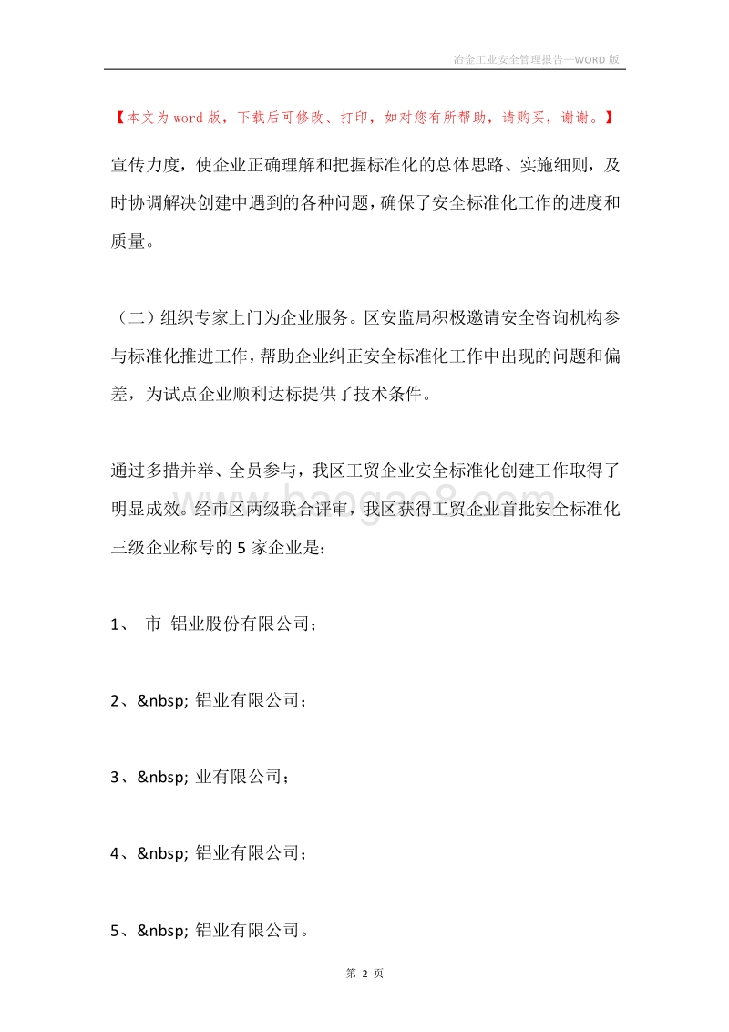 冶金工业安全管理报告.docx_第2页