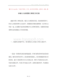 乡镇人大主席团第三季度工作汇报.docx