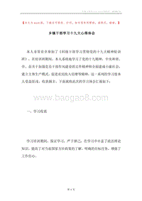 乡镇干部学习十九大心得体会.docx