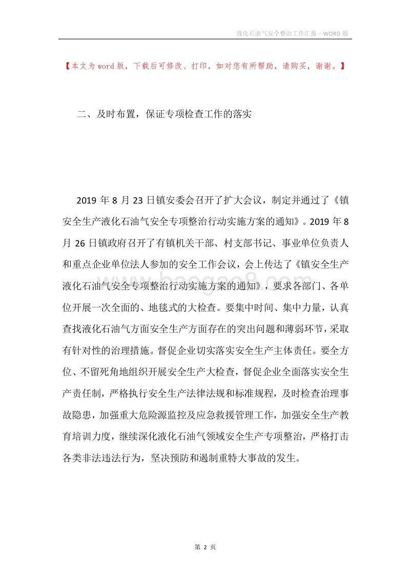 液化石油气安全整治工作汇报.docx_第2页