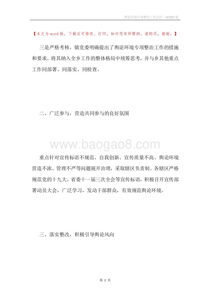 舆论环境专项整治工作总结.docx_第2页