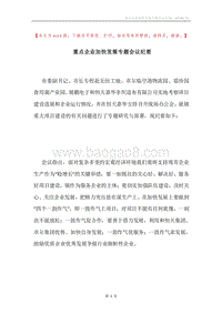 重点企业加快发展专题会议纪要.docx