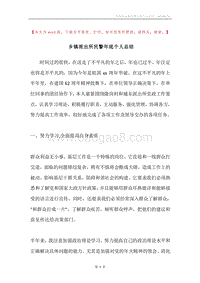 乡镇派出所民警年底个人总结.docx