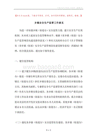 乡镇安全生产监管工作意见.docx