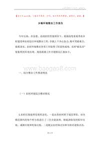 乡镇环境整治工作报告.docx