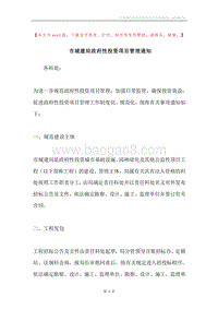 市城建局政府性投资项目管理通知.docx